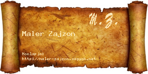 Maler Zajzon névjegykártya